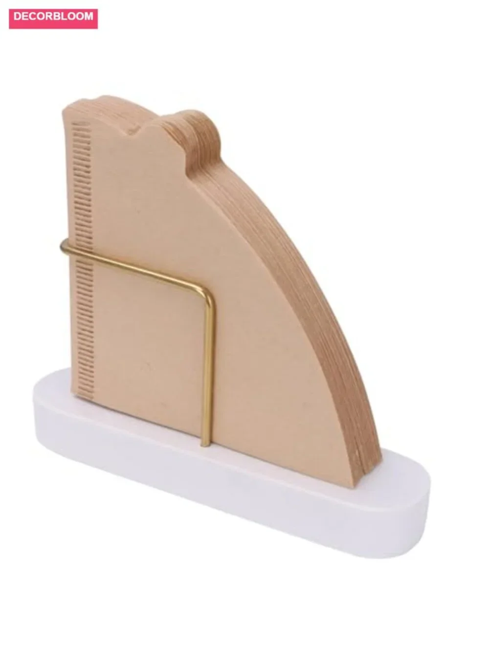 Marble & Brass Coffee Filter Holder for V60 Filters, Heavy Anti-Slip Storage